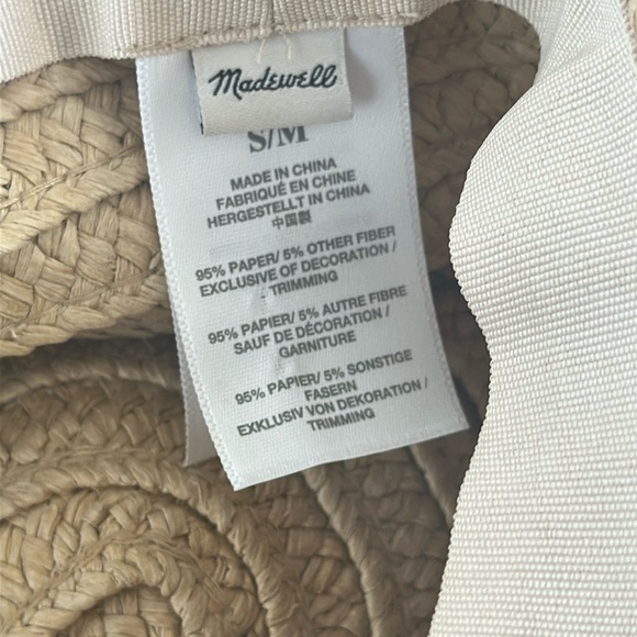 Madewell Women’s Tan Floppy Sun Hat Black Ribbon Band Sz S/M Resortwear Beach - Picture 6 of 6